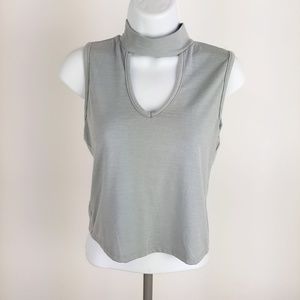 Enough About Me Women's Sleeveless Top Size Small Gray